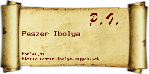 Peszer Ibolya névjegykártya